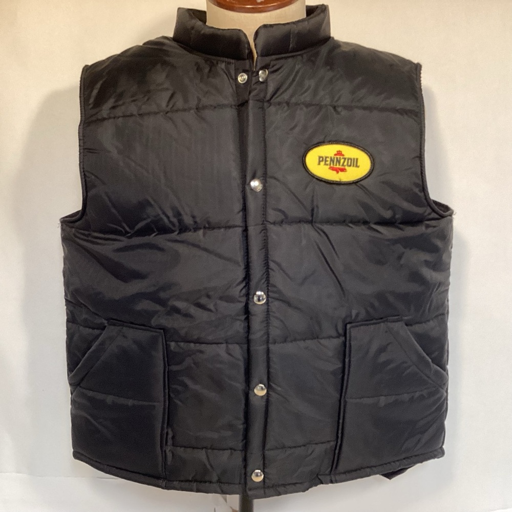 Pennzoil Vintage Swingster Black Men’s Vest size Large made in USA